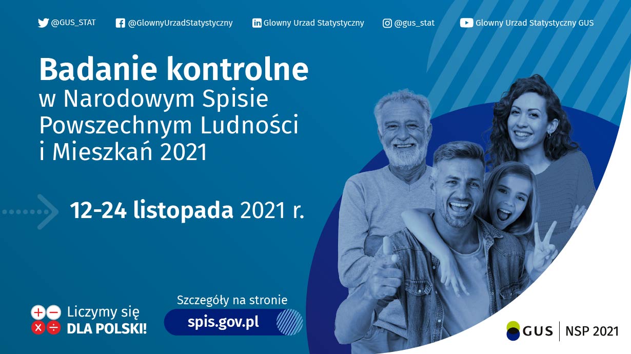 plakat informujący o badaniu kontrolnym GUS